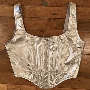 Metallic Silver Corset Top